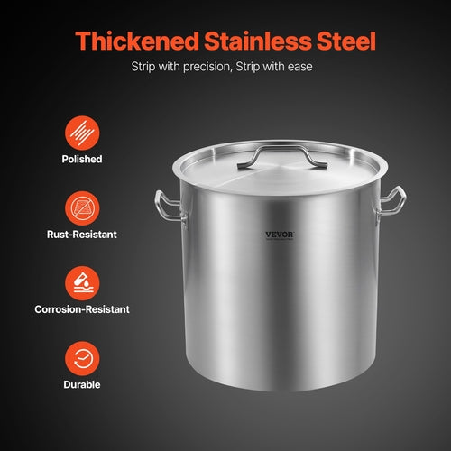 Stainless Steel Stockpot, 53 Quart Large Cooking Pots, Cookware Sauce
