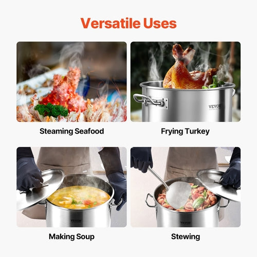 Stainless Steel Stockpot, 53 Quart Large Cooking Pots, Cookware Sauce